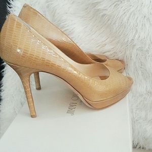 Jimmy Choo Beige Croc Heels